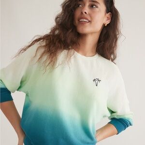 NWT Marine Layer Vintage Terry Blue & Green Ombre Dip Dye Sweatshirt — SMALL